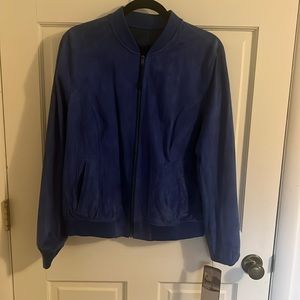 Stunning leather/suede reversible jacket with pockets - genuine leather